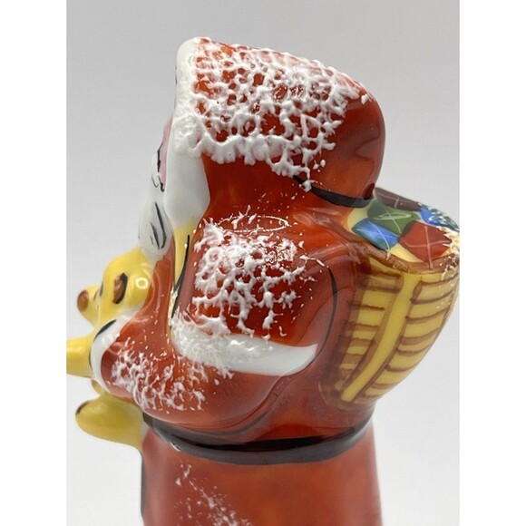 Limoges France Peint Main Ltd Ed Signed Santa w/Bear Trinket Box Wreath Clasp - Picture 6 of 8